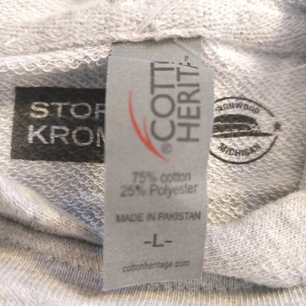Stormy Kromer Unisex Sunrise USA Terry Cotton Blend Hoodie Gray L NEW! - Picture 7 of 12